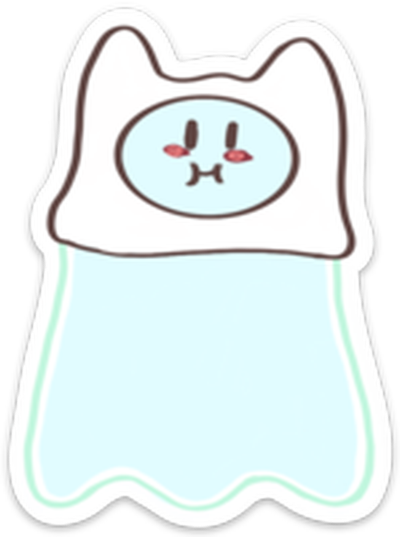 Ghost Finn Sticker 2.88" x 3.9" in