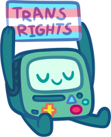 Trans Rights Sticker 2.5" x 3" in by @ShinyScribbles