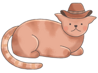 Cowboy Kitty Sticker 3" in x 2.2" in