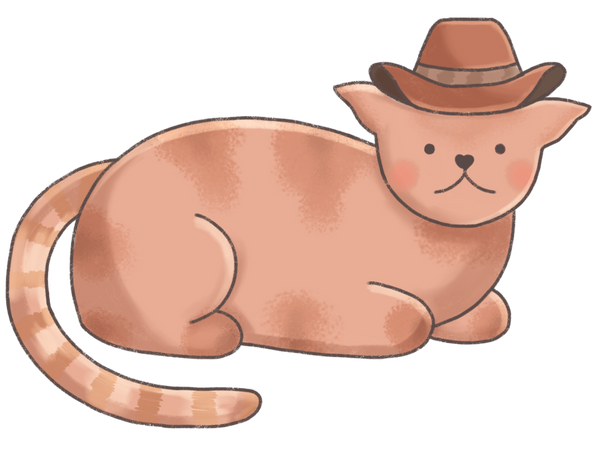 Cowboy Kitty Sticker 3" in x 2.2" in