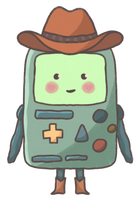 Cowboy BMO Sticker 2.1" in x 3" in