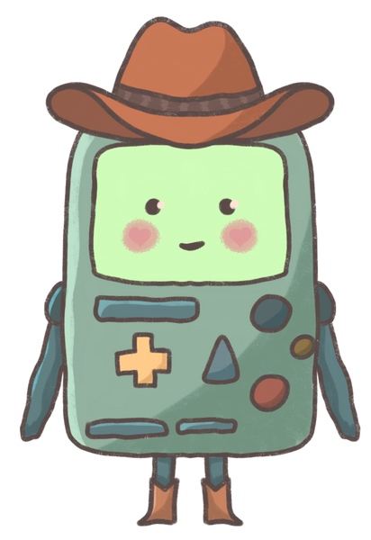 Cowboy BMO Sticker 2.1" in x 3" in