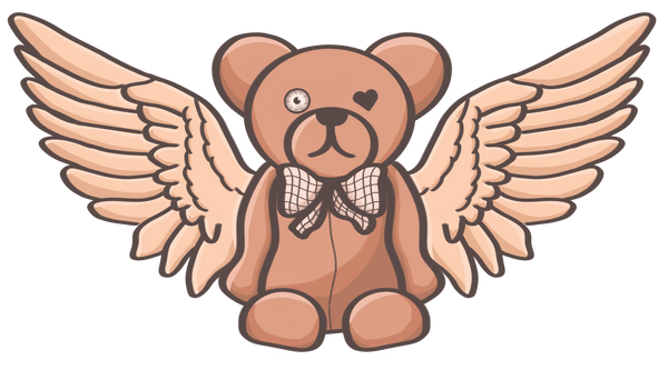 Angel Teddy Sticker 3" x 1.6"
