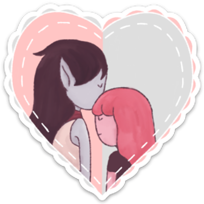 Bubbline Heart Sticker 3.5" x 3.5" in