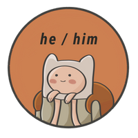 He/Him Sticker 3" by 3"