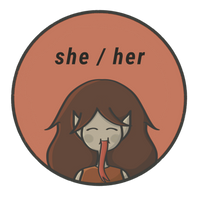 She/Her Sticker 3" by 3"