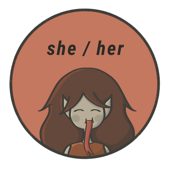 She/Her Sticker 3" by 3"