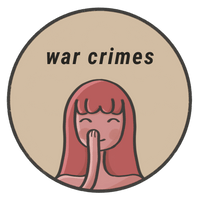 War Crimes Sticker 3" by 3"