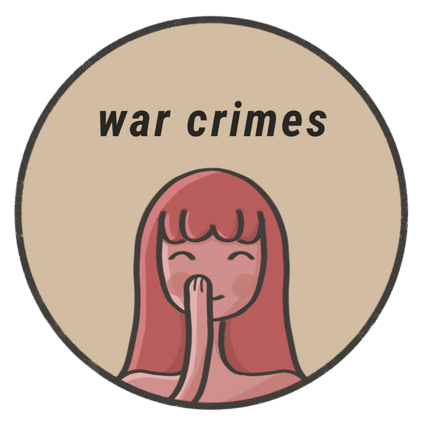 War Crimes Sticker 3" by 3"